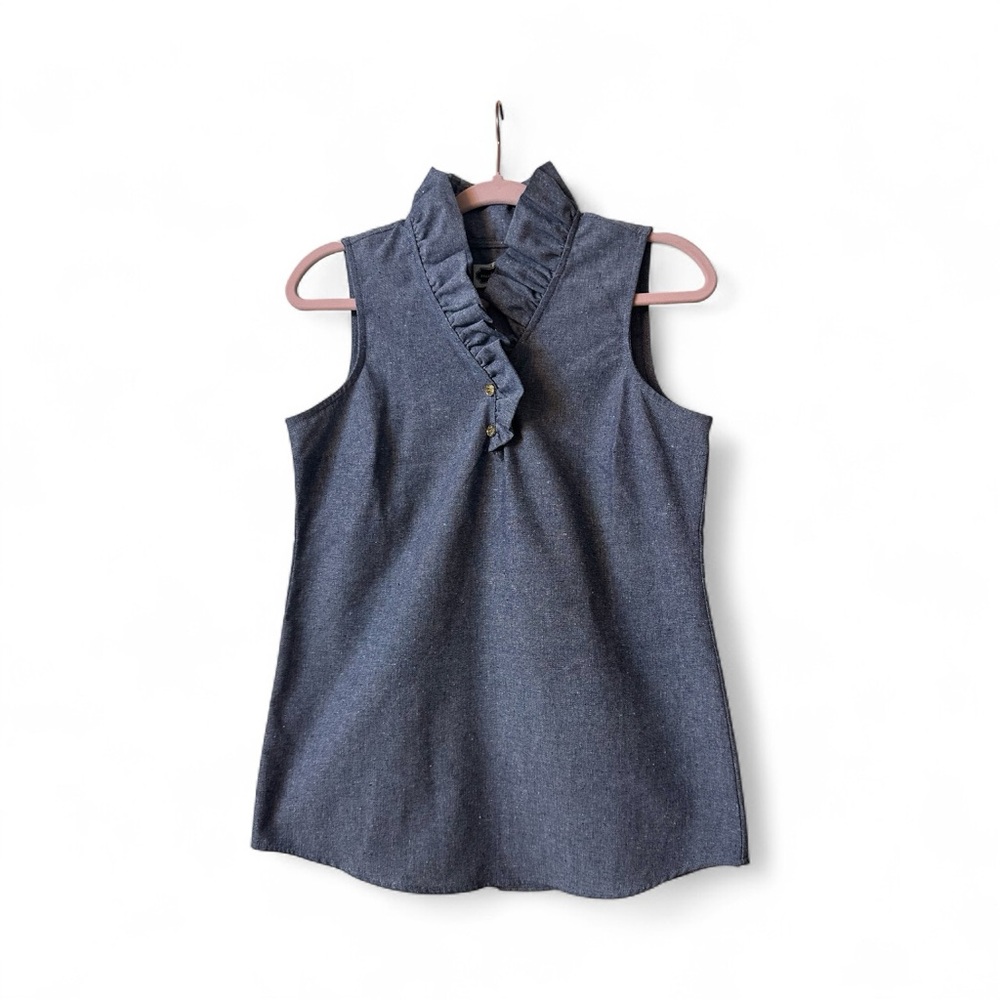 Mud Pie Sleeveless Ruffle Collar Top‎